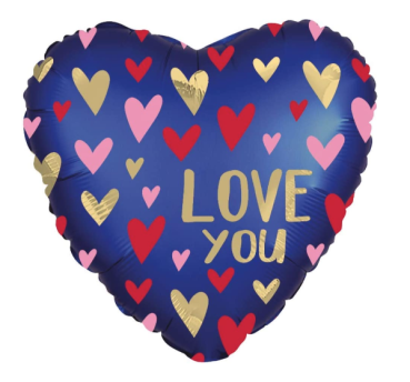 Folienballon - Love you, navy blau - ø 43cm